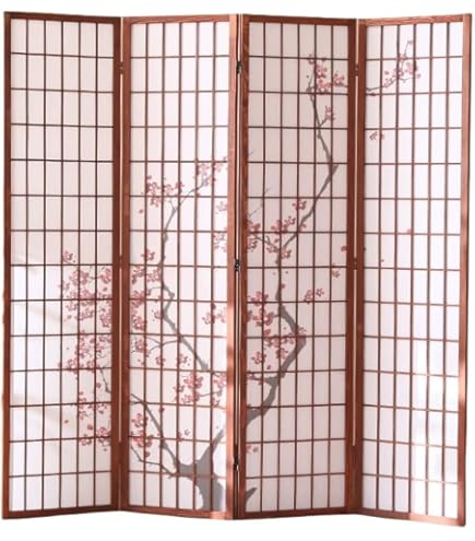 Amazon｜完成品 天然木の和風衝立 4連タイプ 高さ150cm 間仕切り