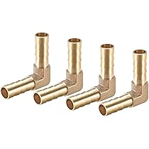 Amazon.co.jp: uxcell バーブ真鍮ホース継手 8mm 90度 エルボパイプ
