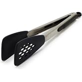 OXO Good Grips Silicone Flexible Tongs Stainless,Black,