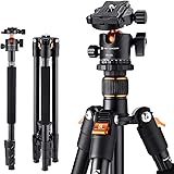 三脚 一眼レフ K&F Concept 三脚 軽量 コンパクト 自由雲台 4段 162cm アルミ製 一脚可変式 ボールヘッド クイックシュー式 レバーロック 三脚ケース付き デジタルカメラ 一眼レフ Canon Nikon Petax Sonyなど