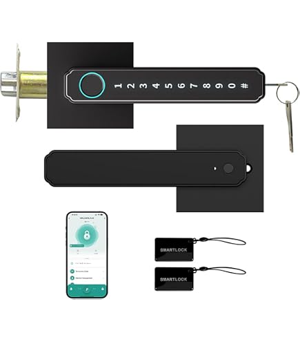 Amazon.co.jp: Wifi Tuya アプリ指紋認証スマートドアロック屋外ゲート