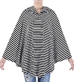 YaFex 授乳ケープ 大きめサイズ 上質 ポンチョ型 出産祝い 伸縮自在 360度安心の 調節可能 通気性抜群 多機能 授乳カバー スリム 母乳育児サポート フリーサイズ ボーダー柄