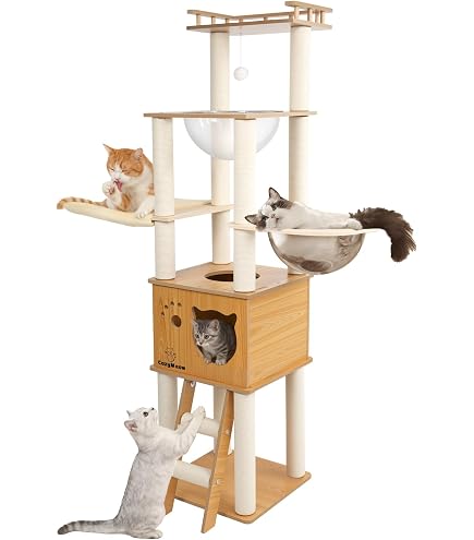 Amazon | Yinanroa 155CM キャットタワー 宇宙船-キャットハウス