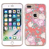 iPhone 7 キュートスマートフォンケース、　ElefanJソフトなスリムフォンカバー　簡素な花柄デザインスキン　衝撃吸収女子用ファッションケース アイフォン7　4.7インチ専用保護カバー