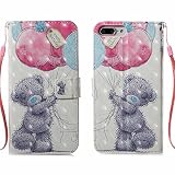 iPhone 7 Plus ケース,iPhone 8 Plus ケース ,COOSTOREJP かわいい面白いカラフルな絵画の3DパターンのPUレザーウォレットケースApple iPhone 7 Pl
