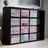 決算大セール スライド 本棚 コミック トリプルスライド 書棚 ＤＶＤ収納 ＤＶＤラック ダークブラウン TCP312DBR