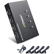 Amazon.co.jp: AIMOS USB切替器、4入力4出力USB切り替え+ハブ、4