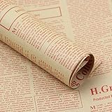 1個 ビンテージ新聞ラッピング紙 ギフトラップ ギフト包装紙 パッケージ紙 牛革 レッド
