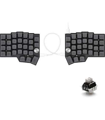 分割キーボード ワイヤレス 64キー メカニカル キーボード 左右分離 Amazon | YIVU 64キー ワイヤレス 左右分離型メカニカルキーボード 2.4