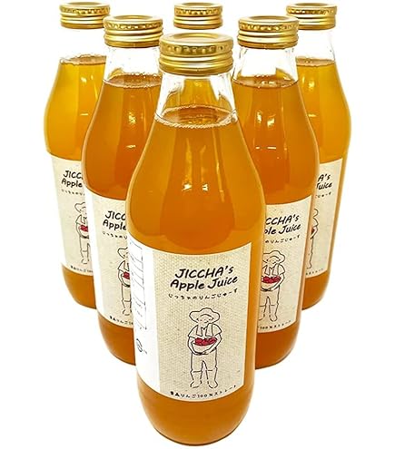 Amazon.co.jp: 果汁100%りんごジュース【りんごの幸せ・1000ml 瓶