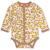 ベビードール ベビー肌着 バラエティデザイン 7分袖ボディスーツ型 子供服 90 ブラウン/ヒョウ柄