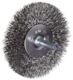 Weiler Vortec Pro Wide Face Wire Wheel Brush Round Hole Carbon Steel Crimped Wire 6 Diameter 0.014 W