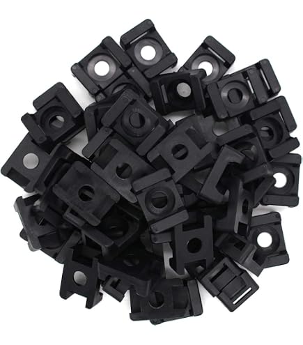 Uxcell Cable Tie Mount Base Saddle Type Wire Holder Nylon 3.8mm Hole Width Black 20Pcs, Cable Ties - Canada