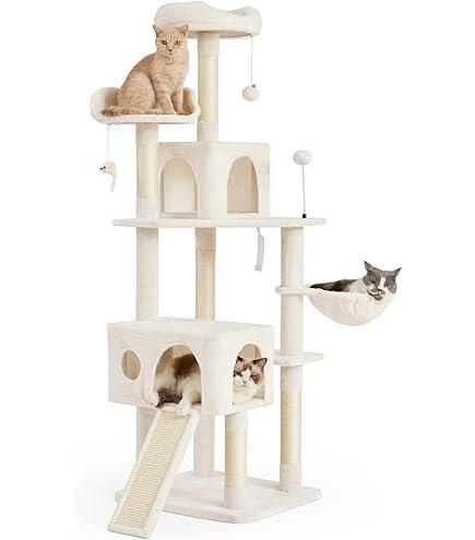 新品未使用未開封品　nico-LS(ニコルス) キャットタワー 猫タワー 大型猫用 スリム 多頭飼い ハンモック付き 据え置き型 日本語説明書付き 高さ150cm (日本企業企画) (ホワイト)　キャット Amazon | nico-LS(ニコルス) キャットタワー 猫タワー 大型猫用 スリム