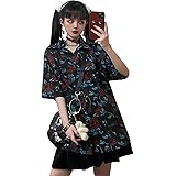 Amazon Co Jp レディース ワンピース 地雷系 量産型 長袖 チュニック ゴスロリ スカート ロック パンク ファッション ブラック 大きいサイズ ファッション