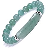 8MM Healing Stone Bracelets,Amethyst Gemstone Charm Stretch Bracelet,Aventurine Jade Stretch Bracelet,Tiger Eye Yellow Topaz 