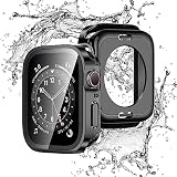 YOFITAR for Apple Watchケース 2 in 1防水設計 45mm 44mm 41mm 40mmアップルウォッチ 用 保護ケース 強化ガラスフィルム 一体型 Series 8/7/6/SE/5/4 メッキ加工 3D直角エッジデザイン PC素材 高タッチ感度 全面保護 衝撃吸収 (Series6/SE/5/4,40mm,ブラック)