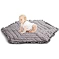 Promise Babe プレイマット 六角形マット 灰色 厚手 130×117.5×1cm 折りたたみ 収納バッグ付き ベビー おしゃれ 床暖房対応 赤ちゃん お手入れ簡単 床キズ防止 ベビーマット 片付けマット キッズ 遊びマット