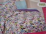 Planet Snooze Girls Retro Peace Love Best Friends Reversible 7 Piece Comforter Set Full Size [並行輸入品]