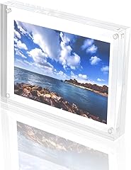 BBEST アクリルフォトフレーム ブロック型 L判 148&times;110mm 1個入り マグネット 縦横兼用 写真立て 透明 クリア 両面使用可能 滑り止めシール付き アクリルブロック フォトフレーム ギフト プレゼント 記念日 写真 展示 ディスプレイ