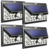 Litom 3rd-genメッキソーラーライトアウトドア、超明るいセキュリティソーラーライトモーションセンサー付き24 LEDの壁のパティオ、ガレージ、庭、バルコニー、RV 標準 ブラック LTCD0