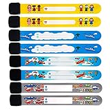 Luchild インフォバンド 迷子防止バンド 重要情報を記入 PVC素材 防水性 肌触り良い 可愛い 8本入 収納袋付き 迷子用バンド