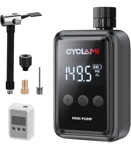 Amazon | CYCLAMI 電動自転車ポンプ ミニ 100PSI ポータブル 自転車