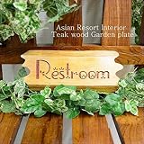 MANJA MTFUR-010-2-B(Restroom) 【在庫処分/返品・交換不可】アジアン雑貨 チークウッド　ドアプレート/ガーデンプレート＜B　Restroom　レストルーム＞