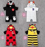 ベビー赤ちゃん　新生児フード付き連体服 カバーオール (80-90-95cm)各サイズ一枚ずつ　　D 【3点】