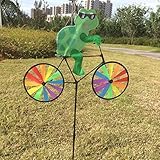 Bchzカラフル動物on Bike風車、ガーデン/芝生/庭装飾