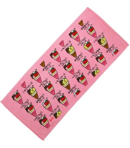 Amazon｜フェイスタオル [りっぷさん] プリント ロングタオル おえかき