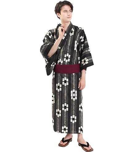 Amazon.co.jp: 【ニコアンティーク 高級変わり織 浴衣3点セット