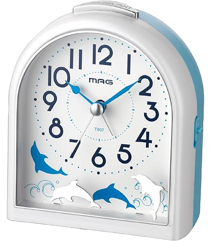 Amazon.co.jp: MAG(マグ) 目覚まし時計 置き時計 アナログ イルカ 動物