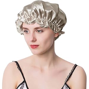 シルクナイトキャップ シルク ナイトキャップ ロングヘア ヘアキャップ リボン 天然シルク100% 1/4周ゴム 枝毛防…