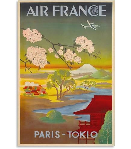 Amazon.co.jp: エールフランス パリ 東京 1952 ポスター ヴィンテージ