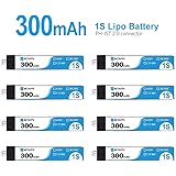 BETAFPV 8個入りPH2.0 300mAh 1S lipo バッテリー 30C 4.35V 1Sマイクロブラシレスフープ用