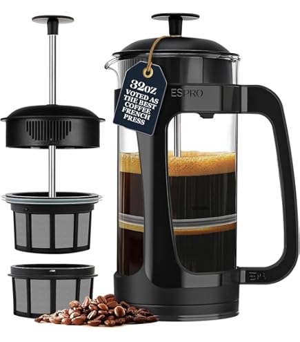 フィルター付きコーヒーマシン フレンチプレス エスプレッソ 圧力抽出 Amazon | Utopia Kitchen フレンチプレスコーヒー―34オンス