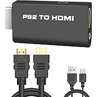 mumuxeexee PS2 to HDMI 変換アダプター PS2専用HDMI接続コネクターHDMI出力 携帯便利CONNECTOR PS2復活 給電USBケーブル ハイスピード1.5mhdmiケーブル 日本語取扱説明書付き