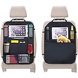 Vevins シートバックポケット 車用収納 キックガード 付き 2枚セット 後部座席 10インチipad収納可能 多機能 大容量 子供のキック対策