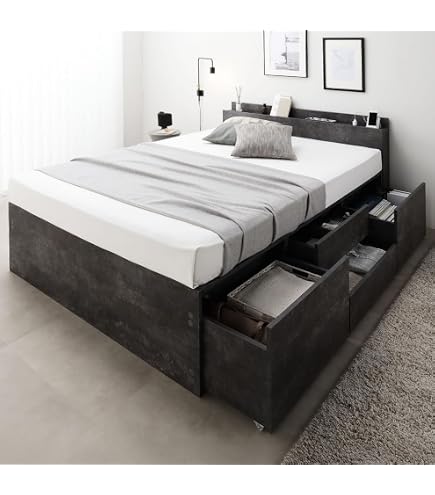 Amazon｜IKEA BRIMNES ベッドフレーム 収納とヘッドボード付き 140x200