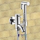 AZOS 壁付 清潔 便利 ハンディおしり洗浄器 ウォシュレット水栓 壁付バスルーム・トイレ用蛇口 シャワーヘッド クロームメッキ表面処理 単一冷蛇口 FXQ004