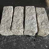 御影石 3丁掛 ピンコロ 黄色 4個セット (約90mm×90mm×270~290mm角)