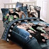 WWE 4 pc Twin "Superstars" Comforter & Sheet Set - John Cena, Daniel Bryan, Randy and Roman [並行輸入品]