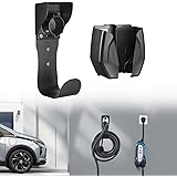 BougeRV EV充電器 ケーブルホルダー evコードホルダー EV充電器ホルダー EV充電ケーブルフック 雨除け ネジ6本付き EV充電器 PHEV SAE J1772専用収納 (フック＋ホルダー)