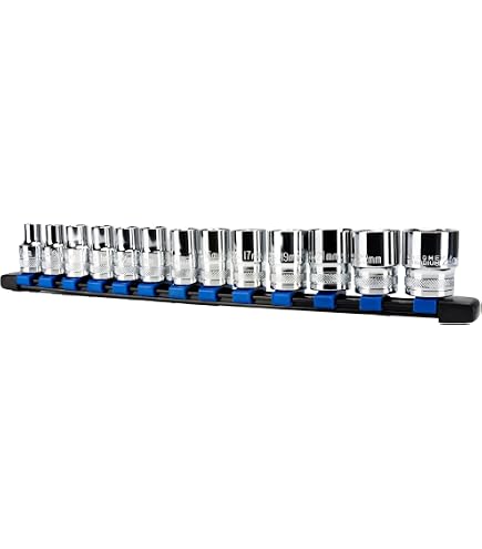 VÄRMA 13-Piece 3/8" Drive Socket Set - Metric 6-Point Sockets 8-24mm With Storage Rail - View #5