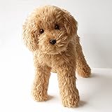 ニニアンドキノ ぬいぐるみ 犬 リアル トイプードル （アプリコット） 自由にポーズが変えられる 全長約33cm 本物そっくり ペット