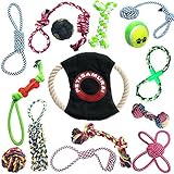 ペットSamurai犬子犬おもちゃ – 15 Toyセット – 子犬噛むおもちゃIncludes犬ロープおもちゃ、Squeaky Treatボール、Frisbee, and More – 子犬Teething Toys for Small Breed and Medium Breed。Perfect for Dogsを噛む