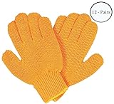 ToolUSA Extra Large Size Orange Cotton Reversible Work Gloves With Pvc Grip: GL-10104-Z12 : ( Pack o