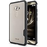 FINON ZenFone3 ZE520KL ケース カバー スマホケース クリア クリアケース ハイブリッド ケース 指紋認証可能モデル 耐衝撃 シンプル (ブラック)