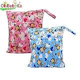 Ohbabykaウェットバック(防水バッグ) 可愛い 2点セット オムツ 着替え タオル 水着 お風呂用品 食事セット マルチ収納 温泉 スポーツジム ショッピングモール 大活躍 マナーポーチ トラベ